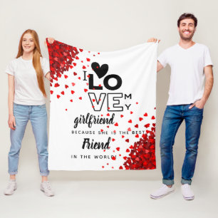 Couverture Polaire I Love My Girlfriend Custom Best Friend Cadeau