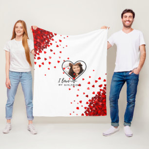 Couverture Polaire I Love My Girlfriend PHOTO Don Coeur personnalisé