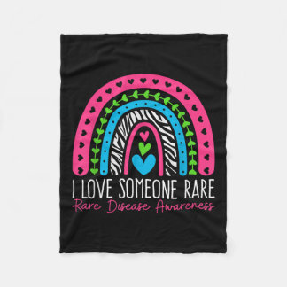 Couverture Polaire I Love Quelqu'Un Rare Zebra Rainbow - Rare Disease