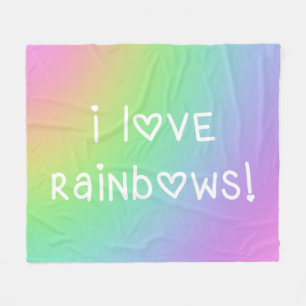 Couverture Polaire I Love Rainbows Fleece Blanket