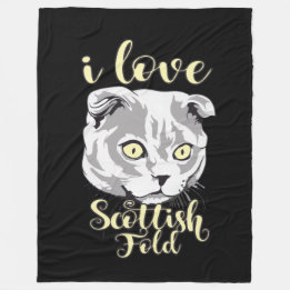 Couverture Polaire I Love Scottish Fold
