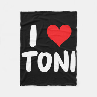 Couverture Polaire I Love Toni - Heart - Name