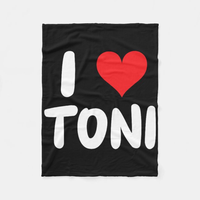 Couverture Polaire I Love Toni - Heart - Name  (Devant)