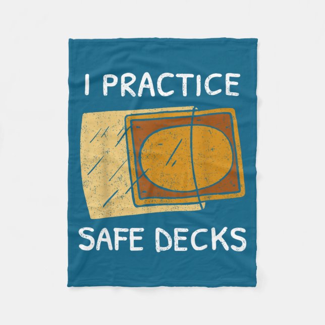 Couverture Polaire I Practice Safe Decks Trading Card Game Pun Humor  (Devant)
