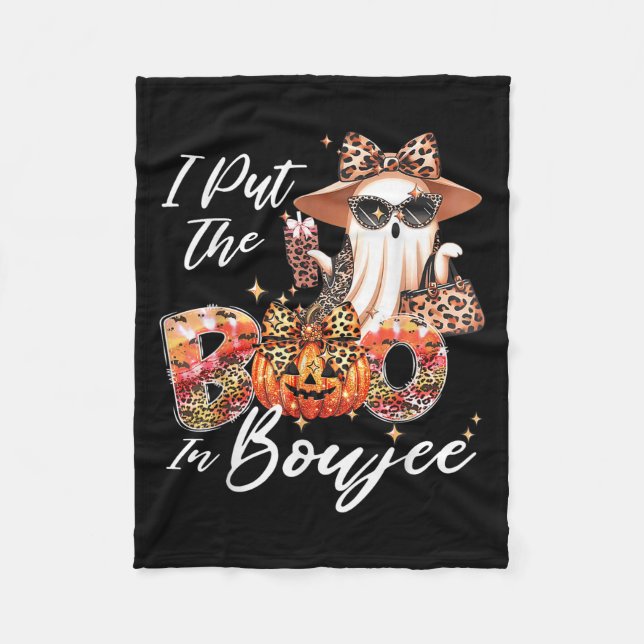 Couverture Polaire I Put The Boo In Boujee Cute Leopard Boujie Ghost  (Devant)