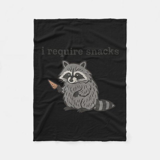 Couverture Polaire I Require Snacks Raccoon Shirt Men Women Funny Rac (Devant)