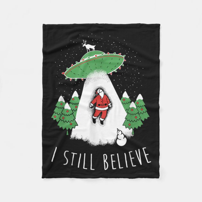 Couverture Polaire I Still Believe Santa Claus Alien Spaceship Funny  (Devant)