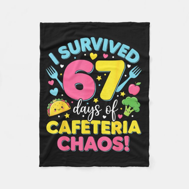 Couverture Polaire I Survived 67 Days Of Cafeteria Chaos Meme  (Devant)