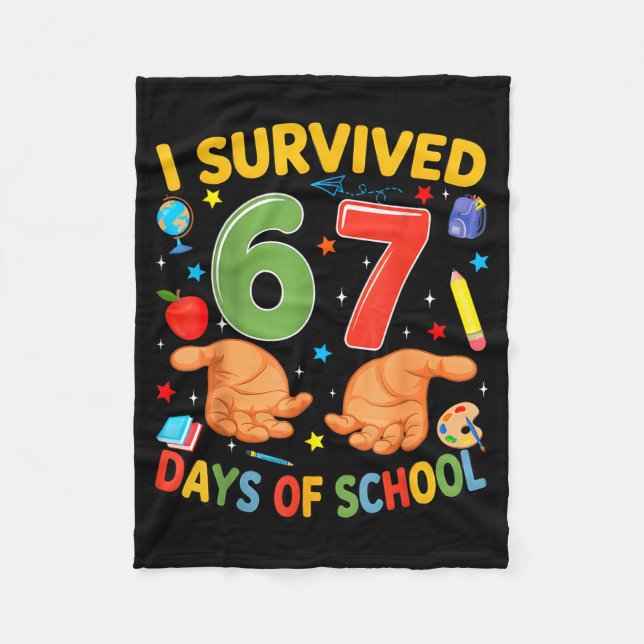 Couverture Polaire I Survived 67 Days Of School Cool Teacher Design  (Devant)