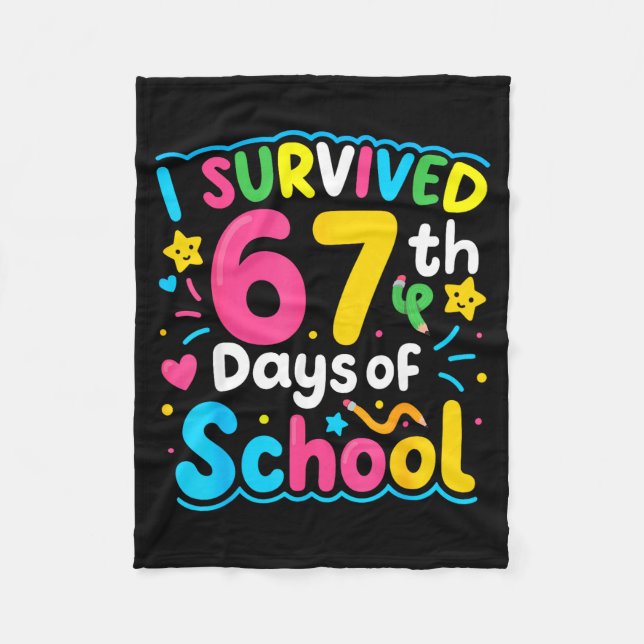 Couverture Polaire I Survived 67 Days Of School Funny 67 Meme Student (Devant)