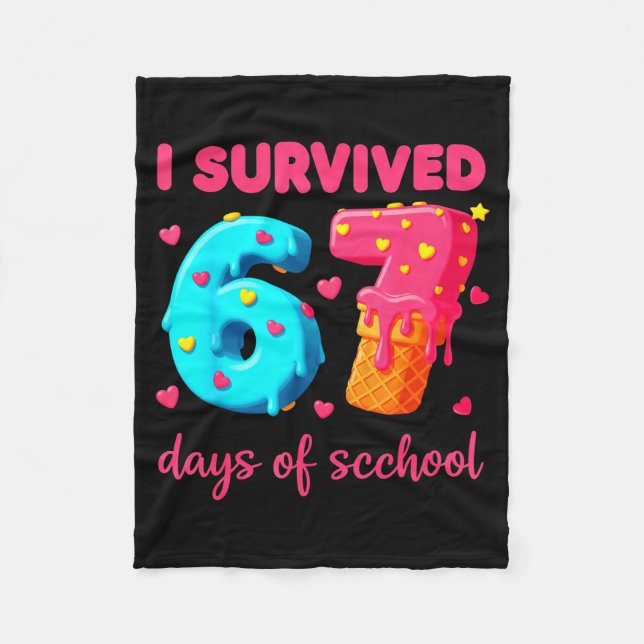 Couverture Polaire I Survived 67 Days Of School Funny 67 Meme Teacher (Devant)