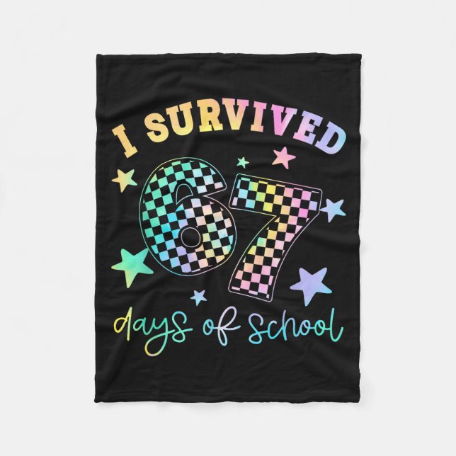 Couverture Polaire I Survived 67 Days Of School Funny 67 Teachers Stu (Devant)