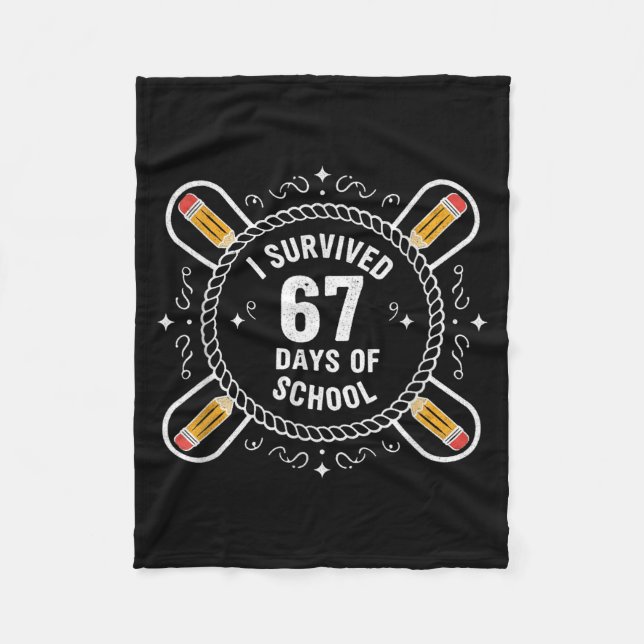 Couverture Polaire I Survived 67 Days Of School Funny 67 Teachers Stu (Devant)