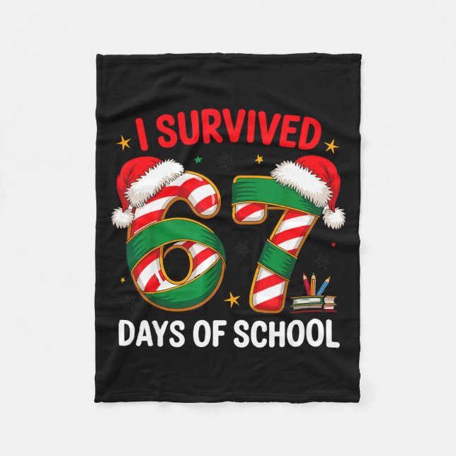 Couverture Polaire I Survived 67 Days Of School Funny Gen Christmas  (Devant)