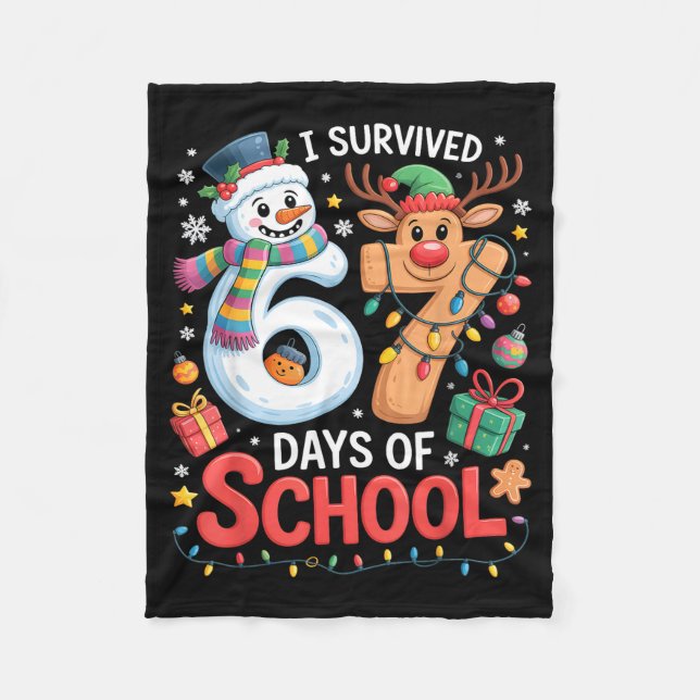 Couverture Polaire I Survived 67 Days Of School Funny Meme Six Seven  (Devant)