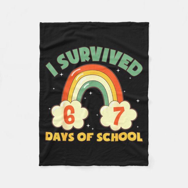 Couverture Polaire I Survived 67 Days Of School Funny Meme Student Te (Devant)