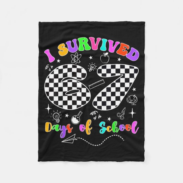Couverture Polaire I Survived 67 Days Of School Funny Meme Teacher St (Devant)