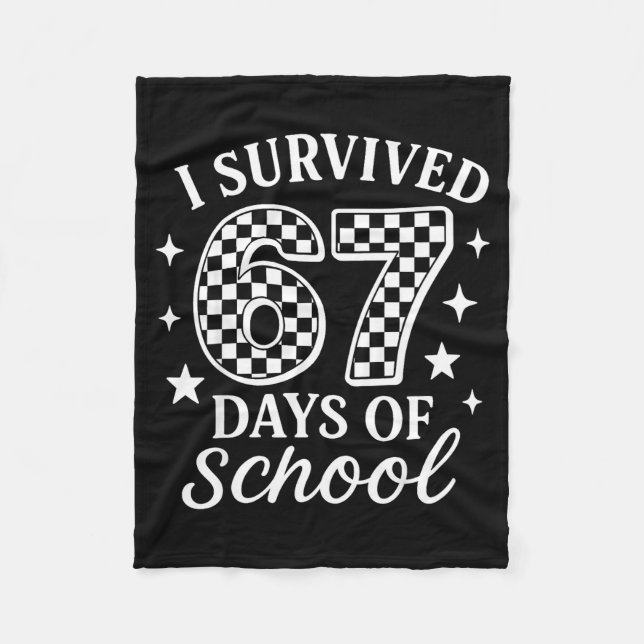 Couverture Polaire I Survived 67 Days Of School Funny Meme Teacher St (Devant)