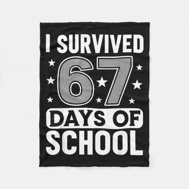Couverture Polaire I Survived 67 Days Of School Funny Meme Teacher St (Devant)