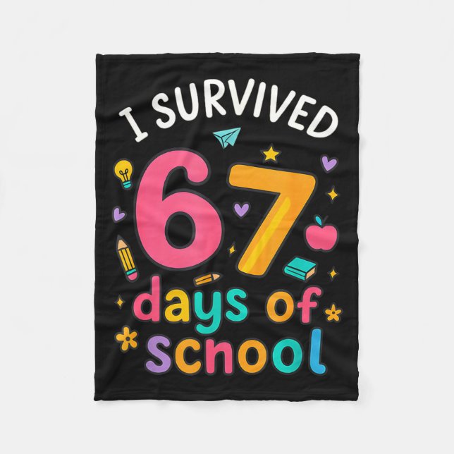 Couverture Polaire I Survived 67 Days Of School Funny Six Seven Meme  (Devant)