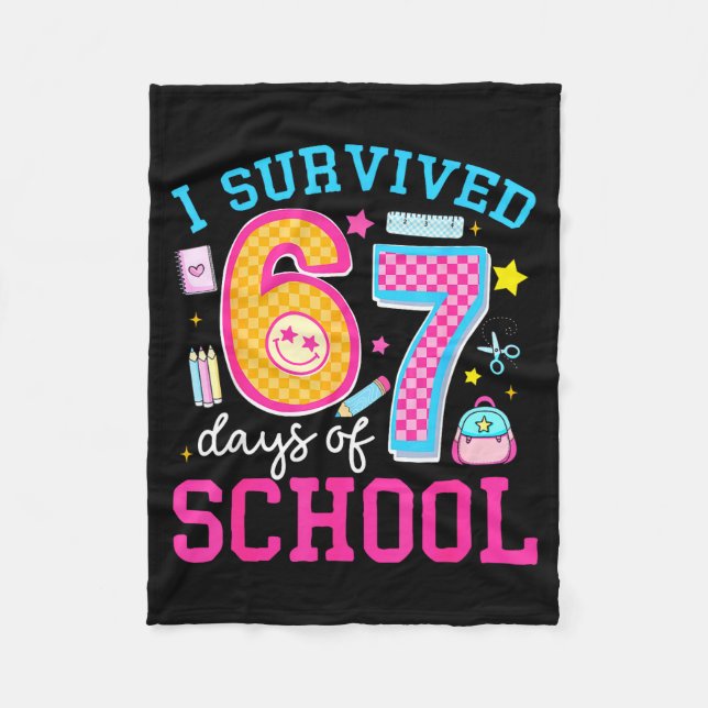 Couverture Polaire I Survived 67 Days Of School Meme Six Seven Teache (Devant)