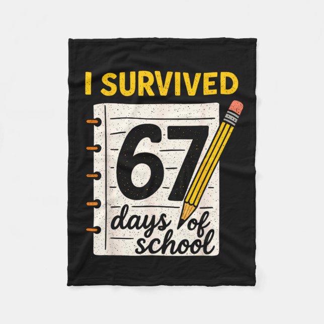 Couverture Polaire I Survived 67 Days Of School Six Seven Meme Studen (Devant)