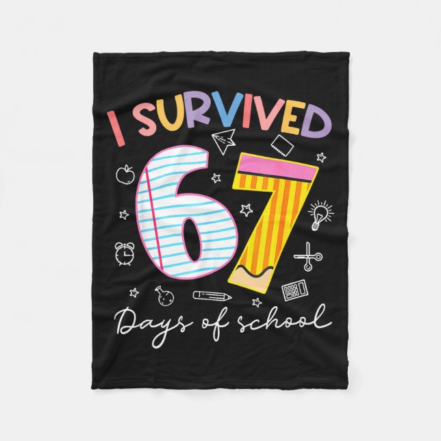 Couverture Polaire I Survived 67 Days Of School Six Seven Meme Teache (Devant)
