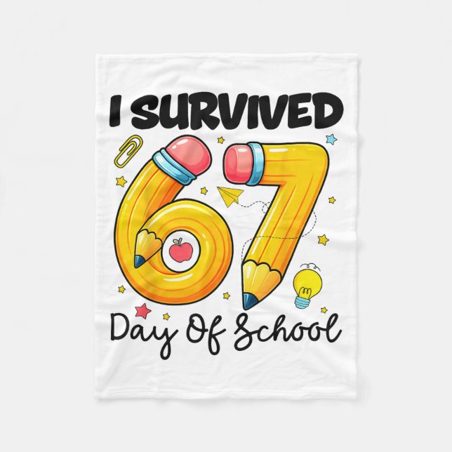 Couverture Polaire I Survived 67 Days Of School Six Seven Meme Teache (Devant)