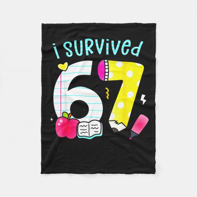Couverture Polaire I Survived 67 Days Of School Six Seven Meme Teache (Devant)