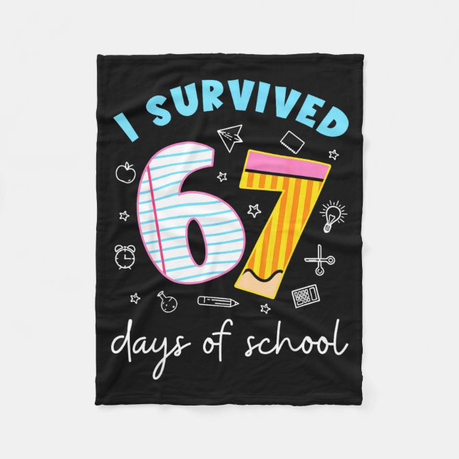 Couverture Polaire I Survived 67 Days Of School Six Seven Meme Teache (Devant)