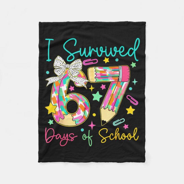 Couverture Polaire I Survived 67 Six Seven Days Of School Meme Teache (Devant)