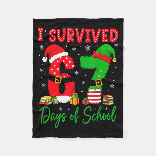 Couverture Polaire I Survived 67 Six Seven Days Of School Teacher Chr (Devant)
