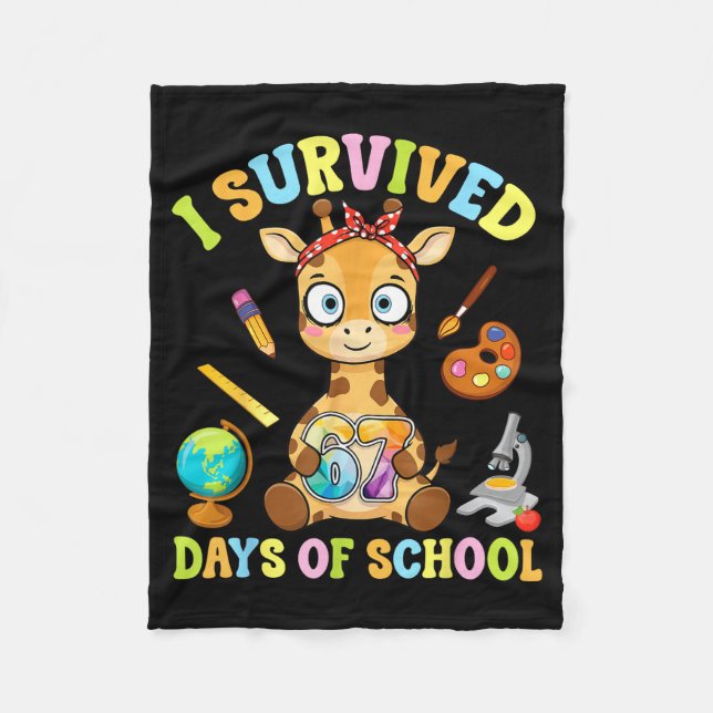 Couverture Polaire I Survived Six Seven Days Of School Cute Giraffe S (Devant)