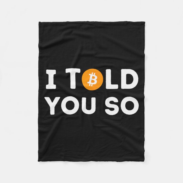 Couverture Polaire I Told You So - Funny Crypto Trader Btc Bitcoin In (Devant)