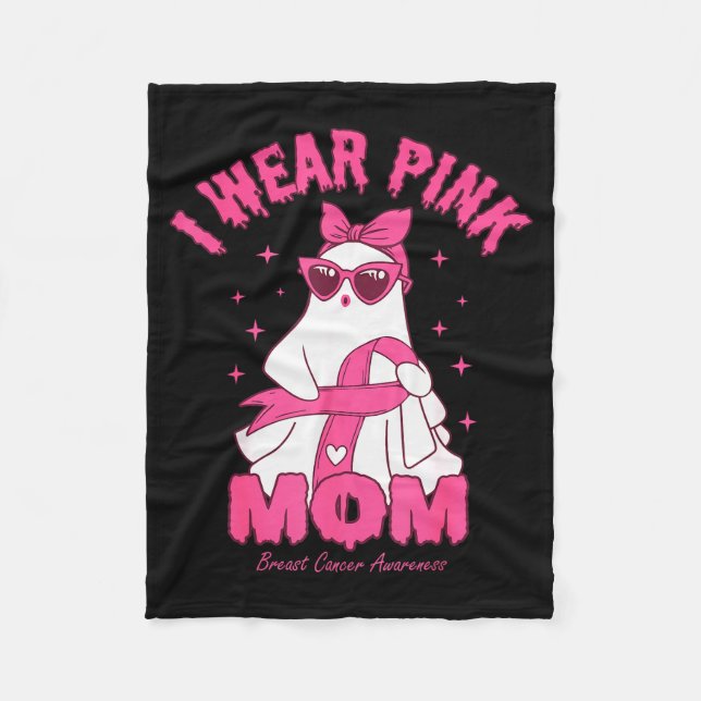 Couverture Polaire I Wear Nk For My Mom Boo Ghost Breast Cancer Aware (Devant)