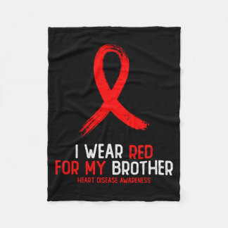 Couverture Polaire I Wear Red For Brother Heart Disease Awareness For