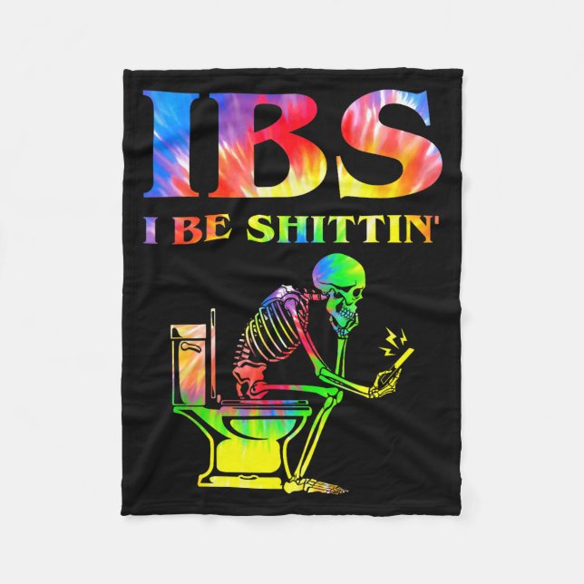 Couverture Polaire Ibs I Be Tin' Funny Skeleton Tie Dye  (Devant)