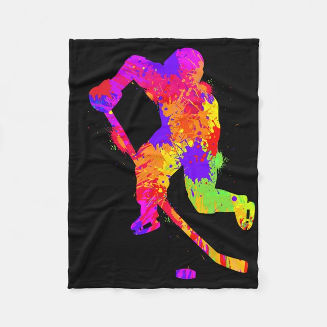 Couverture Polaire Ice Hockey Player Boys Youth Men Kids  (Devant)