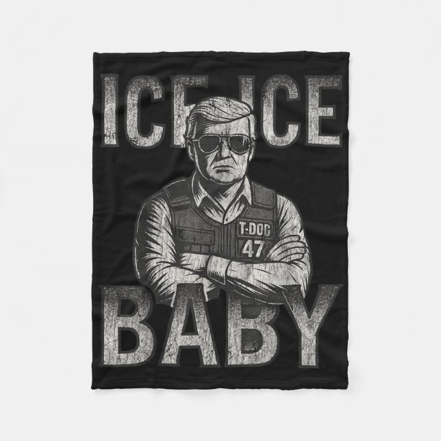 Couverture Polaire Ice Ice Baby Retro Funny Trump  (Devant)