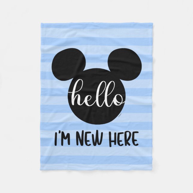 Couverture Polaire Icône Mickey - Bleu | Bonjour, je suis nouveau ici (Devant)