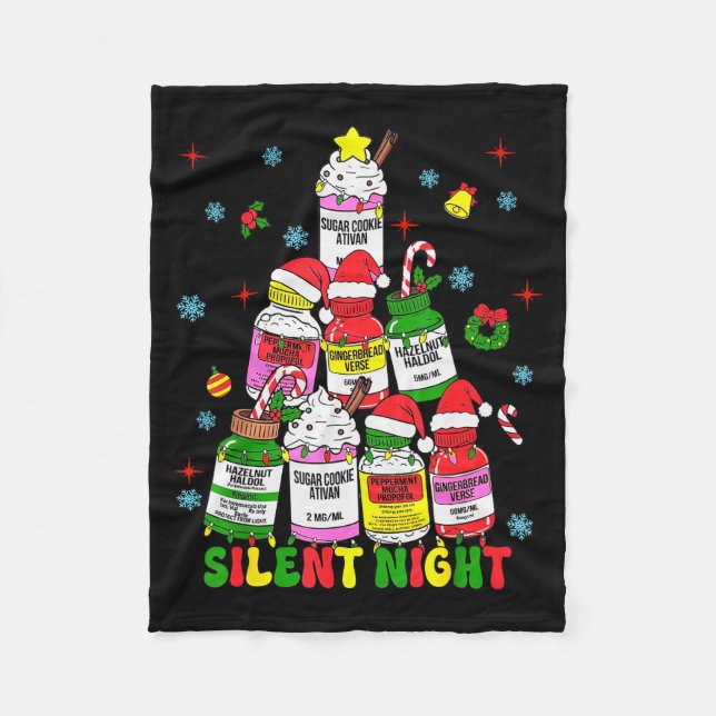 Couverture Polaire Icu Nurse Silent Night Profol Christmas Tree Merry (Devant)