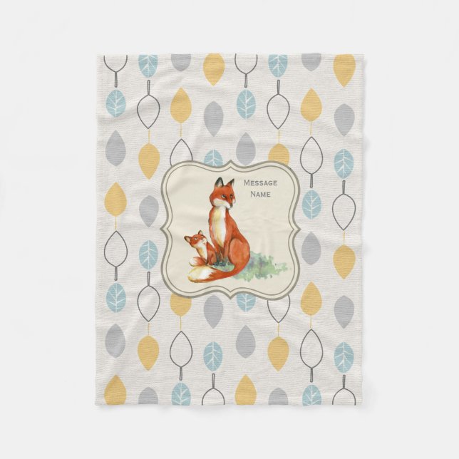 Couverture Polaire Idée cadeau Godchild Blanche Fox personnalisée (Devant)