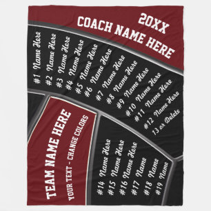 Couverture Polaire Idées Cadeau Coach Volleyball Bourgogne, Noir, Bla