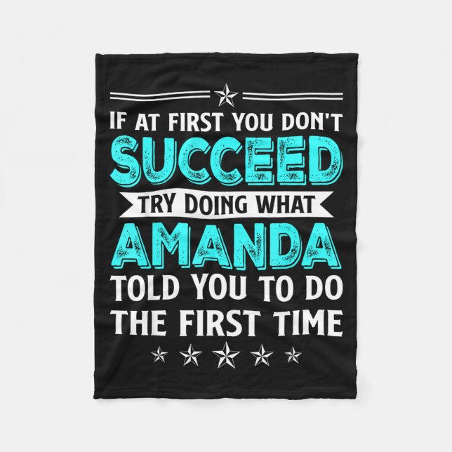 Couverture Polaire If At First You Don't Succeed Try Doing What Amand (Devant)