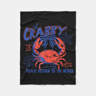 Couverture Polaire If Crabby Return to The Beach Summer Sunshine Girl