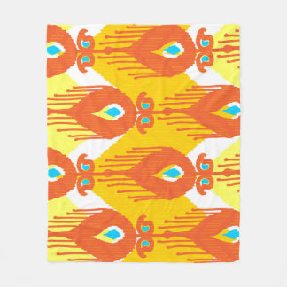 Couverture Polaire Ikat Fabric Motif : Ethnic Vintage Design.