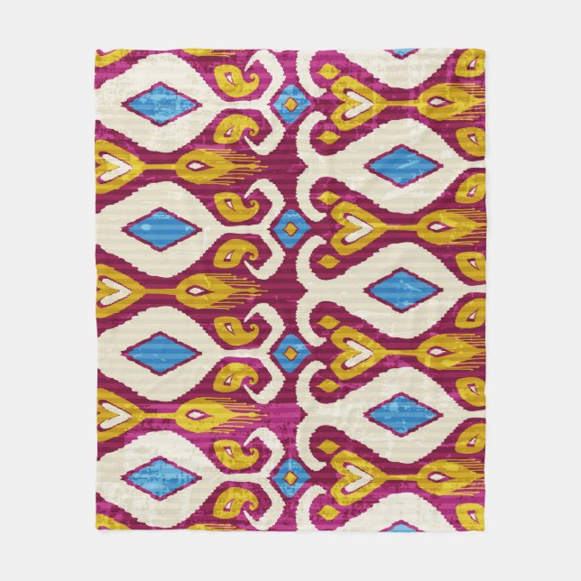 Couverture Polaire Ikat traditionnel, conception de tissu (Devant)