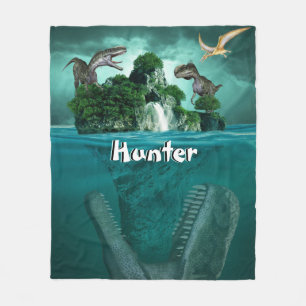 Couverture Polaire Île de Dinosaur Personnalisé