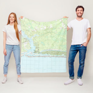 Couverture Polaire Île la Caroline du Nord Map (1990) de chêne