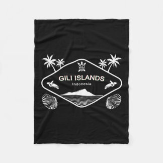 Couverture Polaire Îles Gili Indonésie Tortue de mer Palmiers Vacance